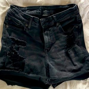 American Eagle black denim shorts